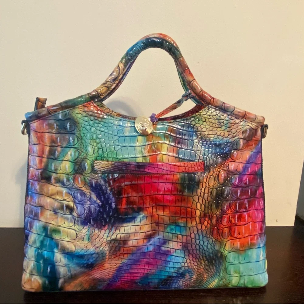 Multicolor Crocodile Embossed Women's Bag - Picture 1 of 6